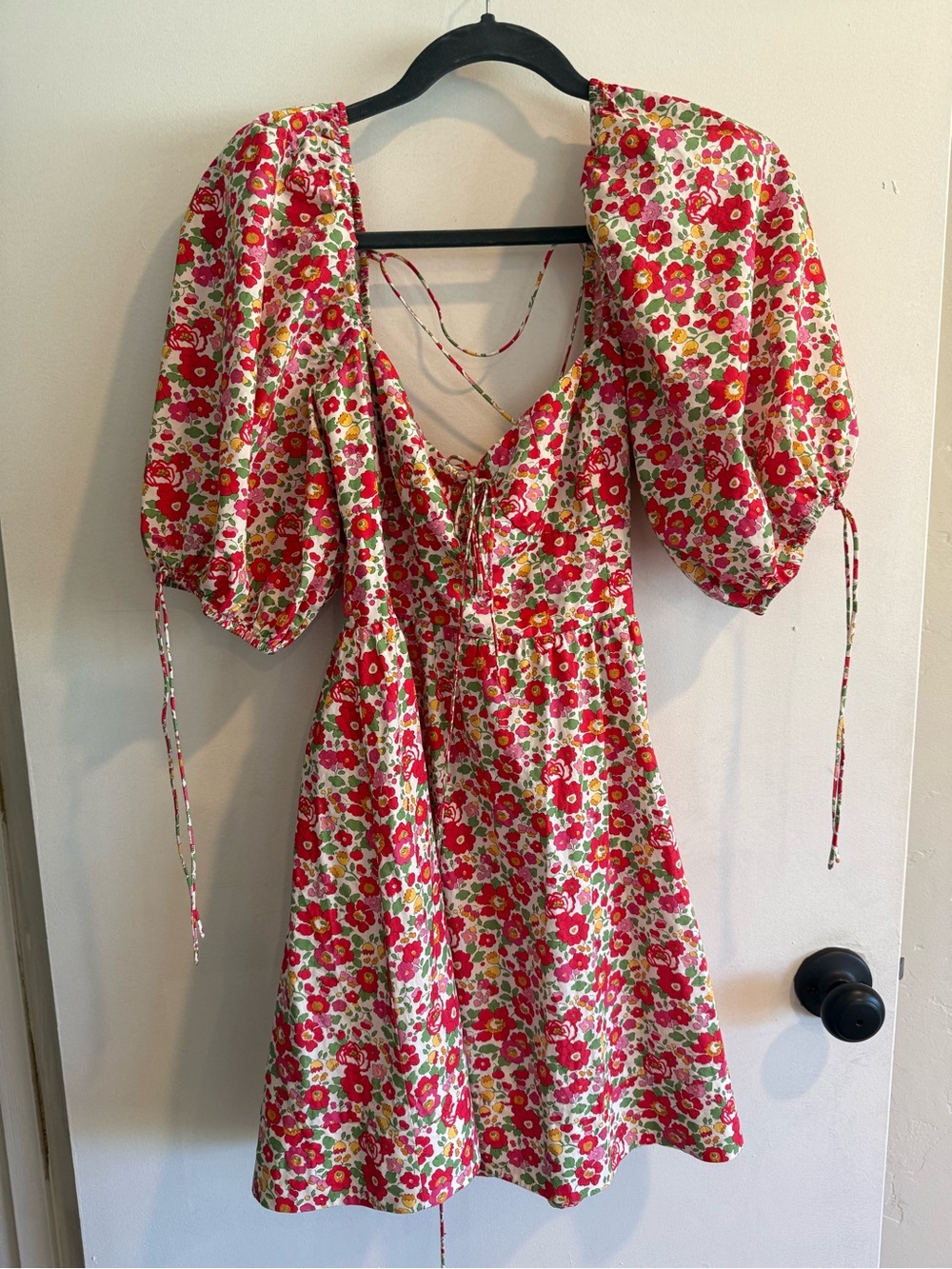 For Love & Lemons Floral Puff-Sleeve Mini Dress